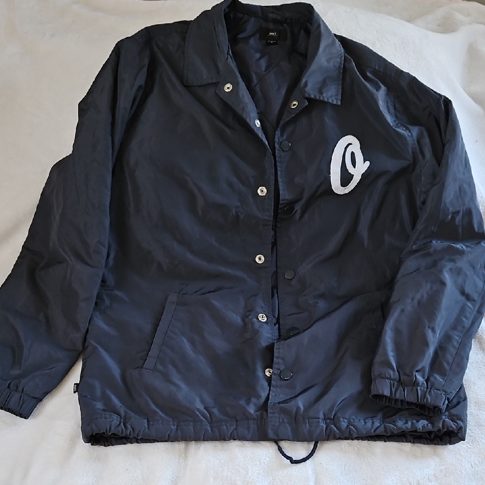 OBEY SANDERS COACHES Navy Light Windbreaker Men's Size MED Jacket